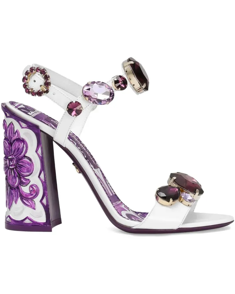 Dolce & Gabbana Sandalen mit Strass - Weiß Weiß