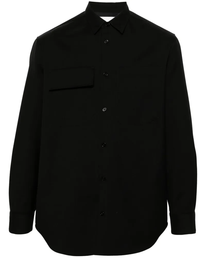 Jil Sander Hemd mit Brusttaschen - Schwarz Schwarz