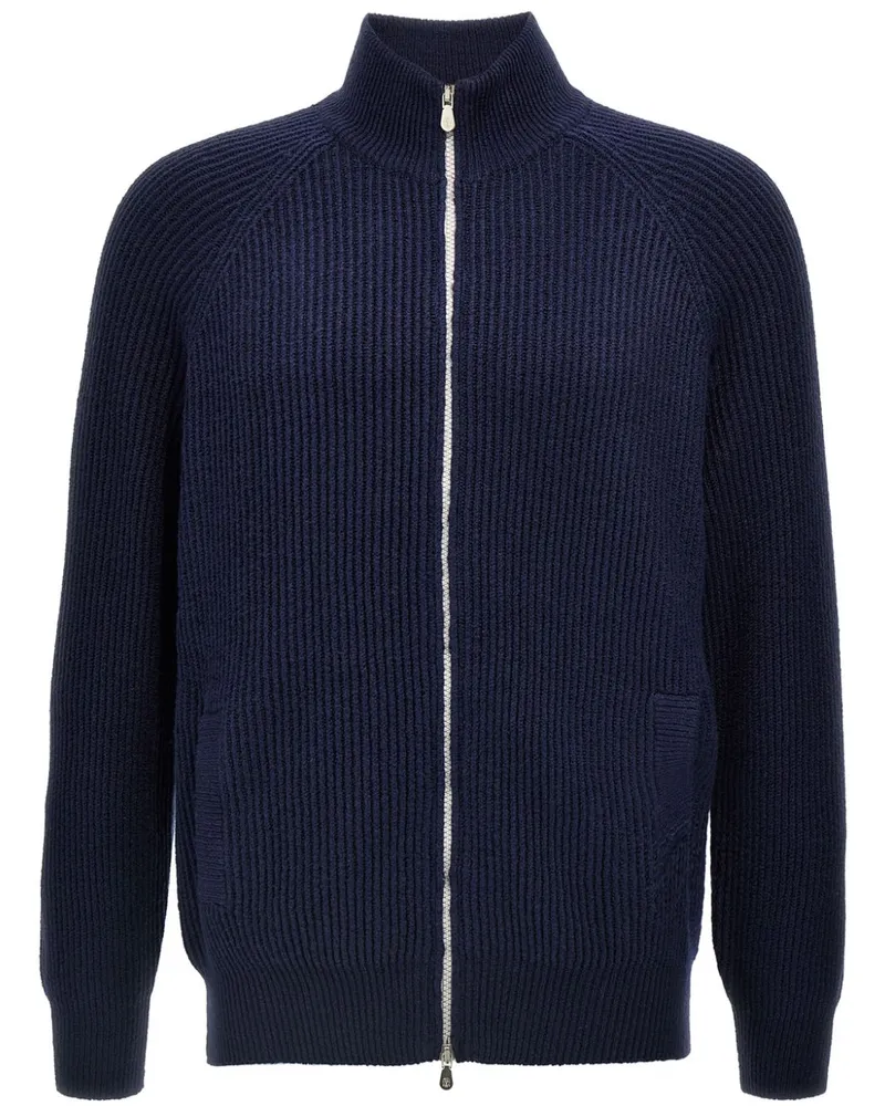 Brunello Cucinelli Gerippter Cardigan - Blau Blau