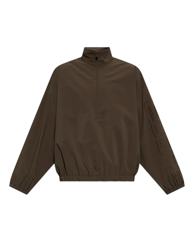 Fear of God Essentials logo-embroidered half-zip sweatshirt - Braun Braun