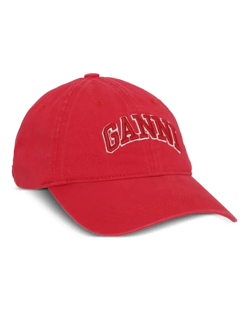 Ganni Baseballkappe mit Logo-Stickerei - Rot Rot