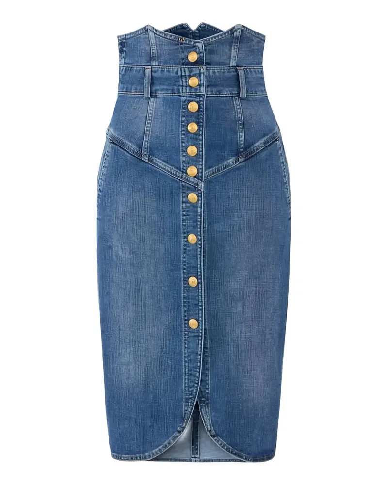 Elisabetta Franchi button-up midi skirt - Blau Blau