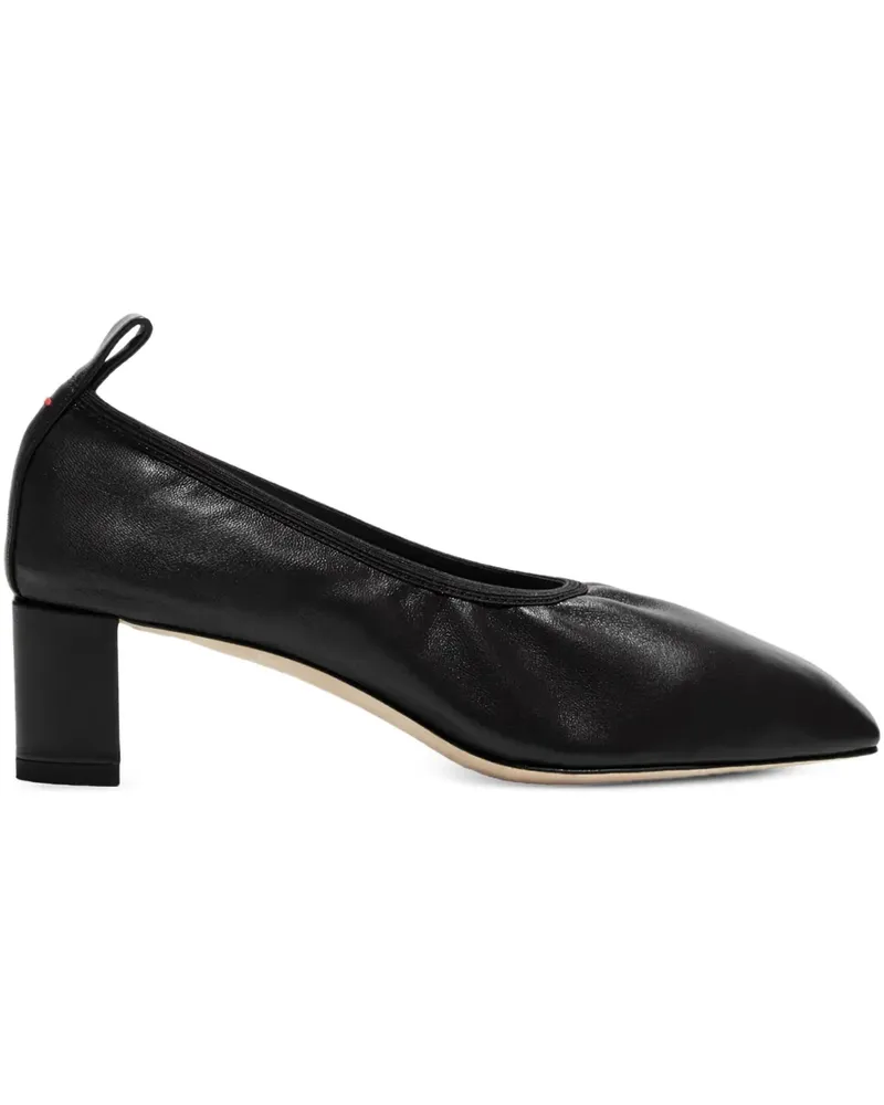 aeyde Geraffte Narissa Pumps 35mm - Schwarz Schwarz