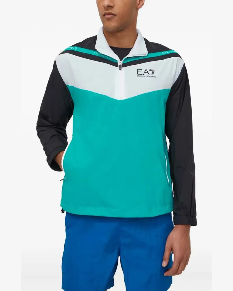 EA7 Jacke mit Logo-Print - Schwarz Schwarz