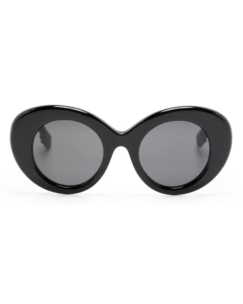 Burberry Runde Oversized-Sonnenbrille - Schwarz Schwarz