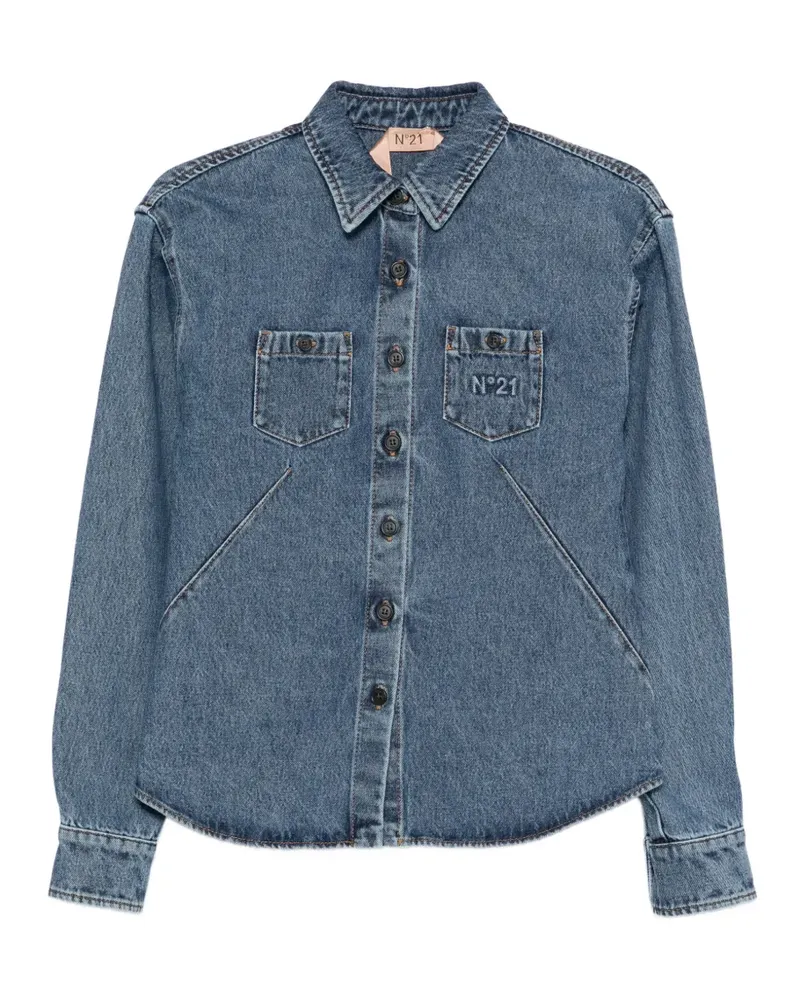 N° 21 Hemd mit Brusttaschen - Blau Blau