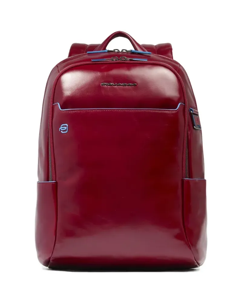 Piquadro leather laptop backpack - Rot Rot