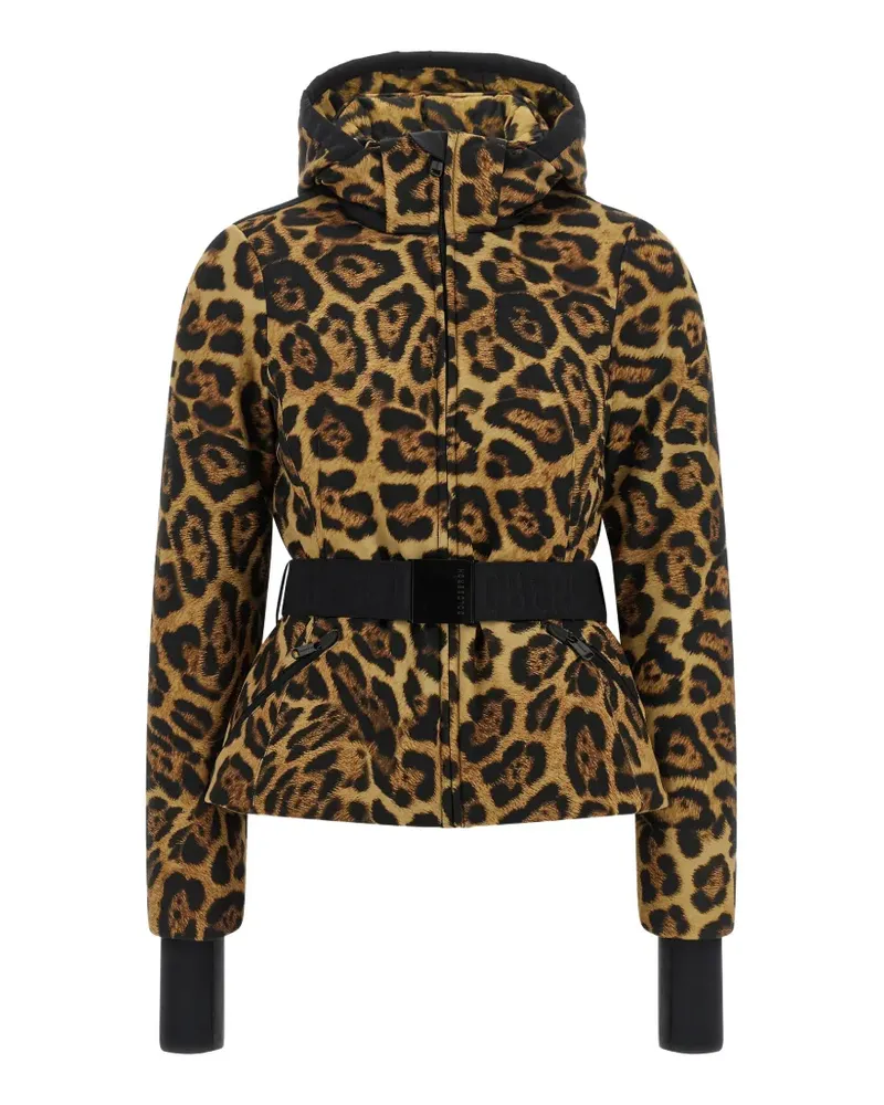 GOLDBERGH Jagger leopard-print peplum ski jacket - Braun Braun