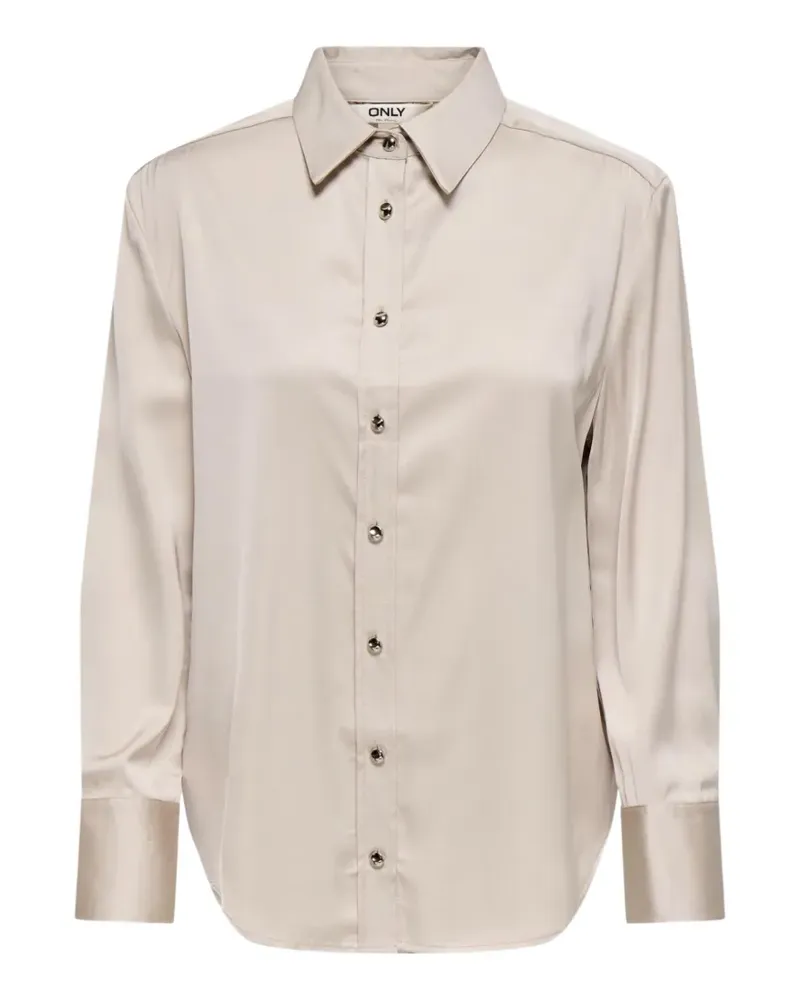 only satin-finish long-sleeve shirt - Nude Nude