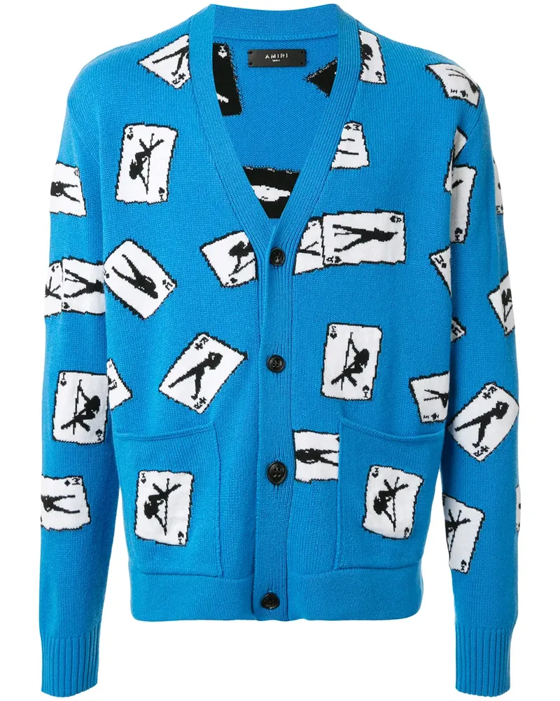 Amiri Cardigan mit Poledance-Print - Blau Blau