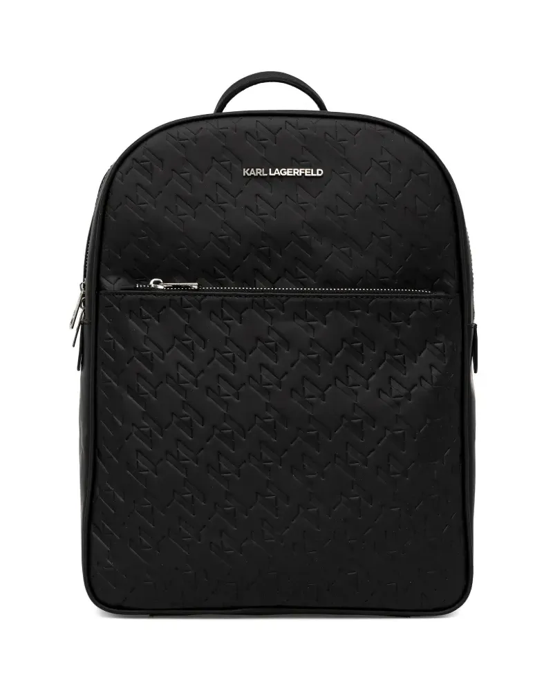 Karl Lagerfeld Rucksack mit Monogramm-Prägung - Schwarz Schwarz