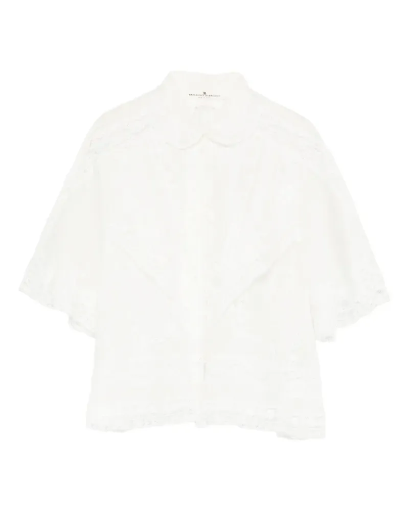 Ermanno Scervino lace-trims shirt - Weiß Weiß