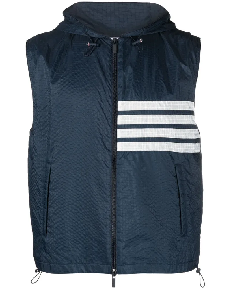 Thom Browne Ripstop-Weste mit Kapuze - Blau Blau