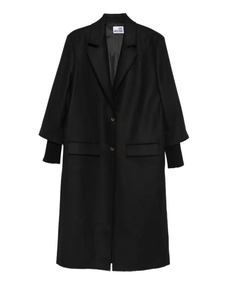 Moschino layered-cuff button-up coat - Schwarz Schwarz