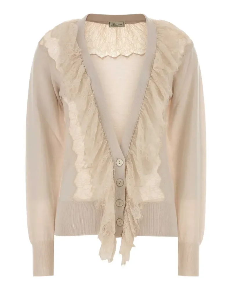 Blumarine Cardigan mit Spitzenbesatz - Nude Nude