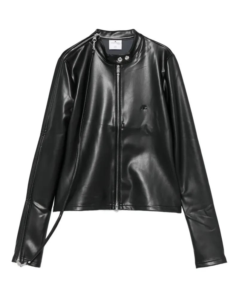 Courrèges Lederjacke mit Reißverschluss - Schwarz Schwarz