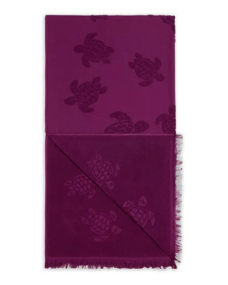 Vilebrequin jacquard-turtle towel - Violett Violett