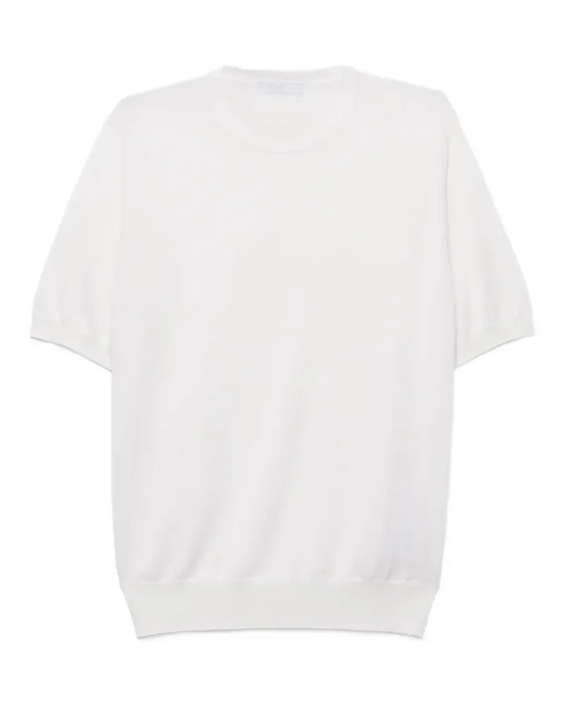 Prada T-Shirt mit rundem Ausschnitt - Weiß Weiß