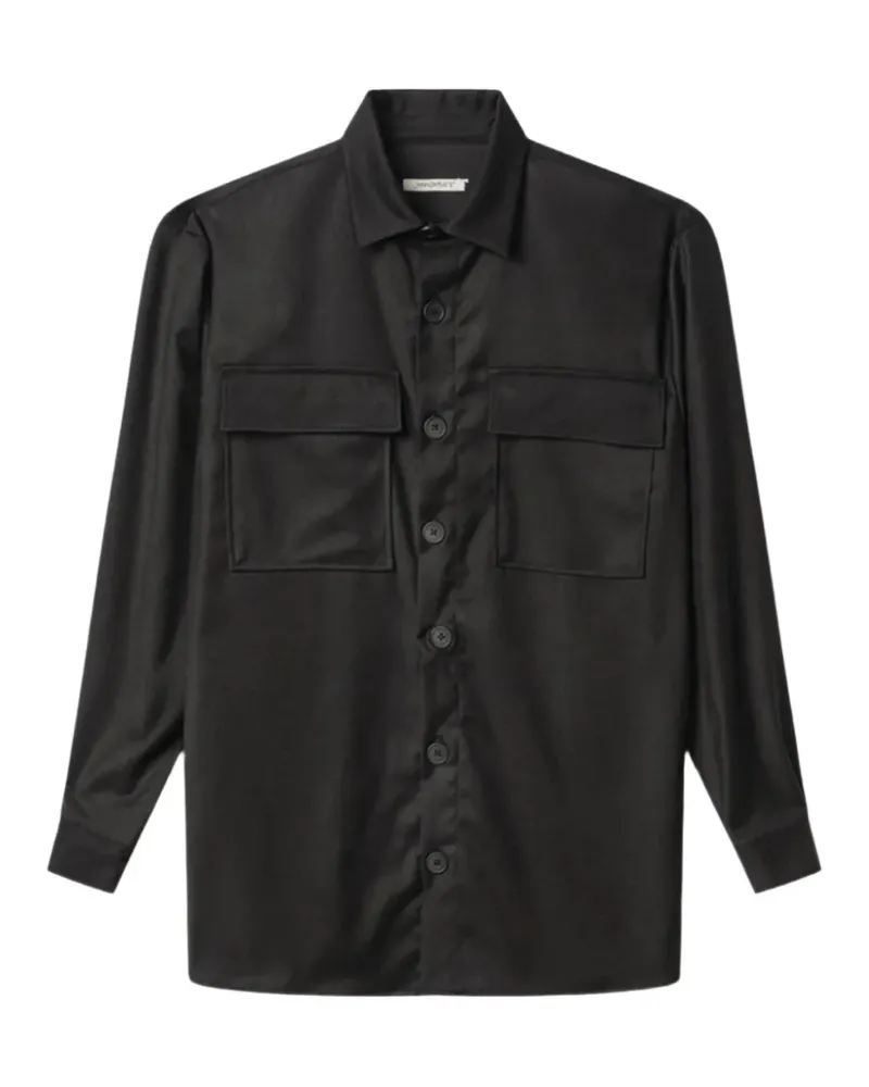 HINNOMINATE Hemd mit geknöpfter Tasche - Schwarz Schwarz