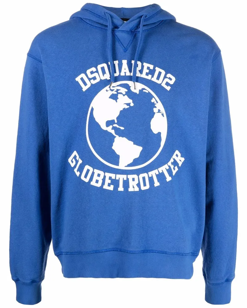 Dsquared2 Globetrotter Hoodie - Blau Blau