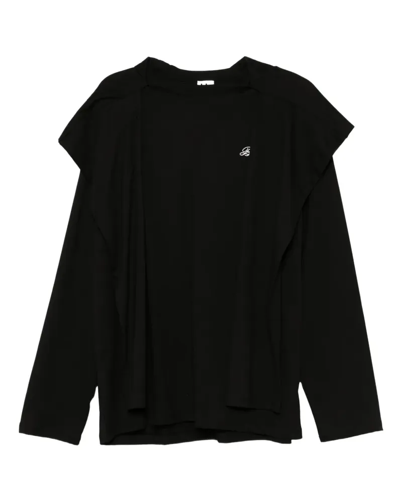 b+ab Hoodie im Layering-Look - Schwarz Schwarz