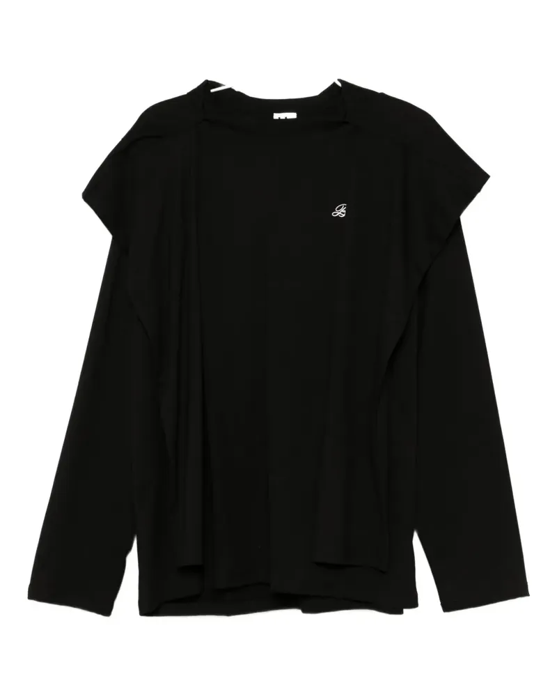 b+ab Hoodie im Layering-Look - Schwarz Schwarz