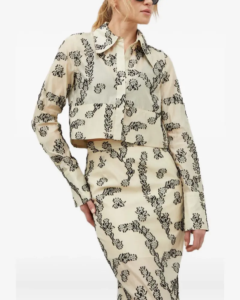 Day Birger et Mikkelsen floral cropped blouse - Nude Nude