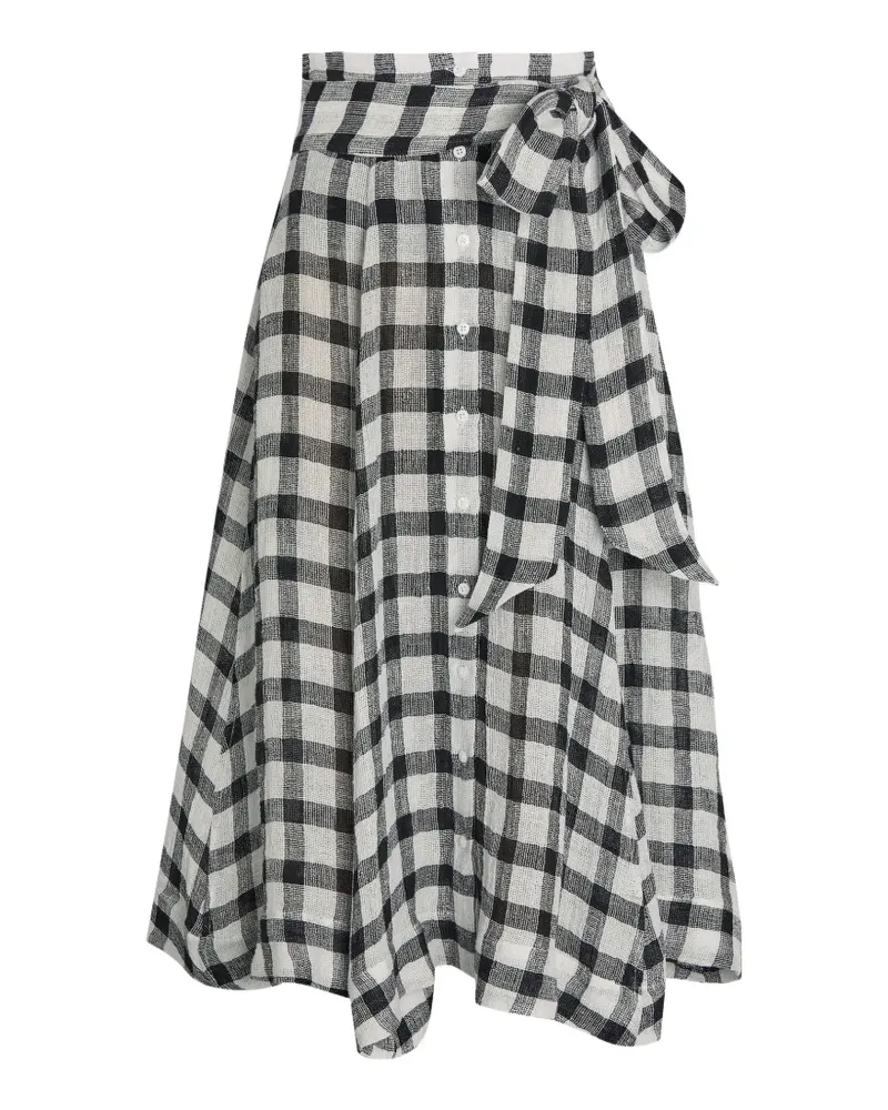 Lisa Marie Fernandez gingham-check tie-waist midi skirt - Schwarz Schwarz