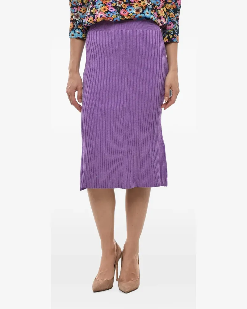 Stella McCartney elasticated rib-knit midi skirt - Violett Violett