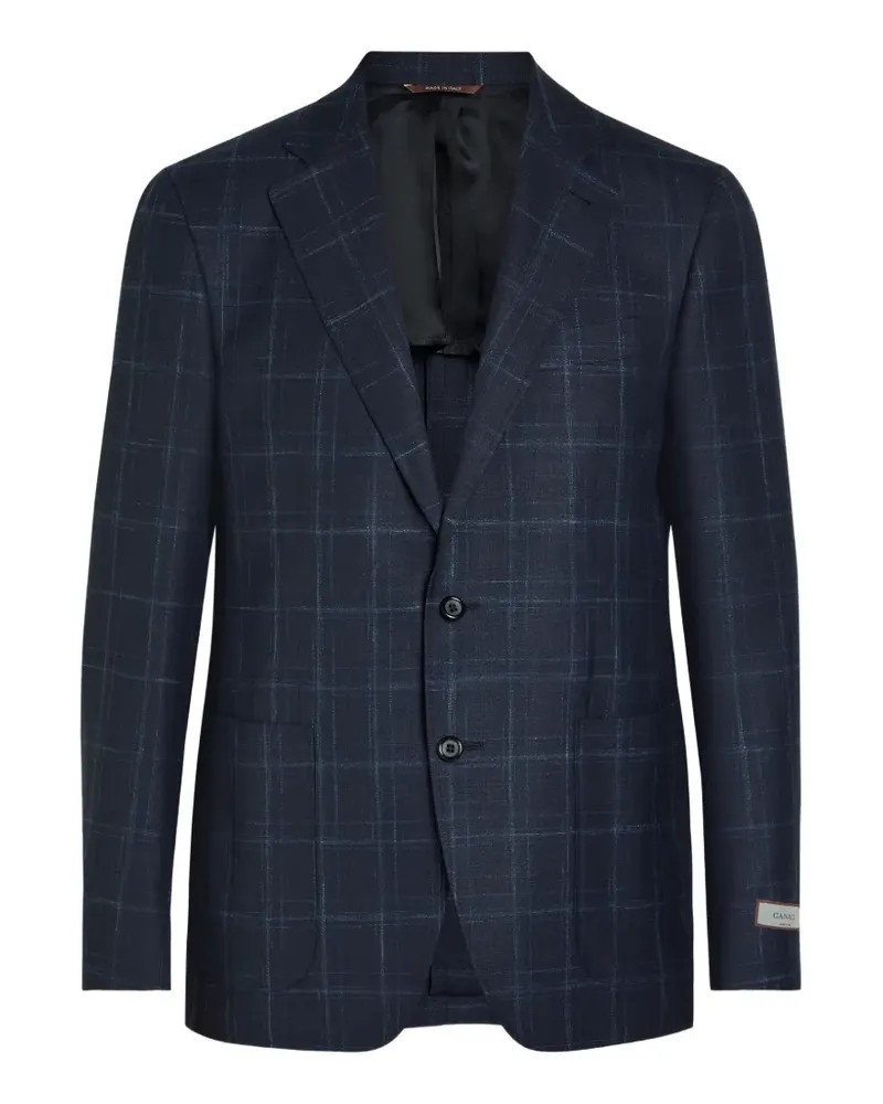 Canali plaid-pattern blazer - Blau Blau