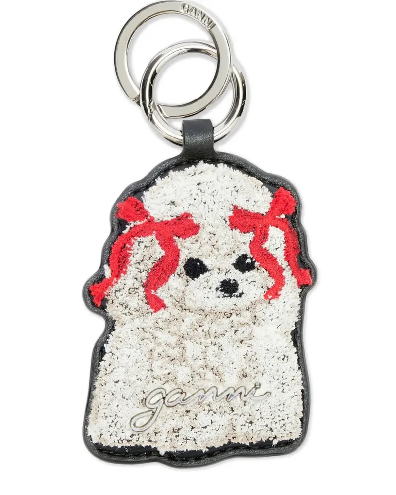 Ganni Schlüsselanhänger mit Hundeschleife - Weiß Weiß