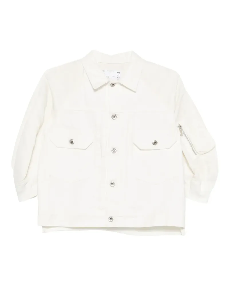 Sacai flap pocket jacket - Weiß Weiß