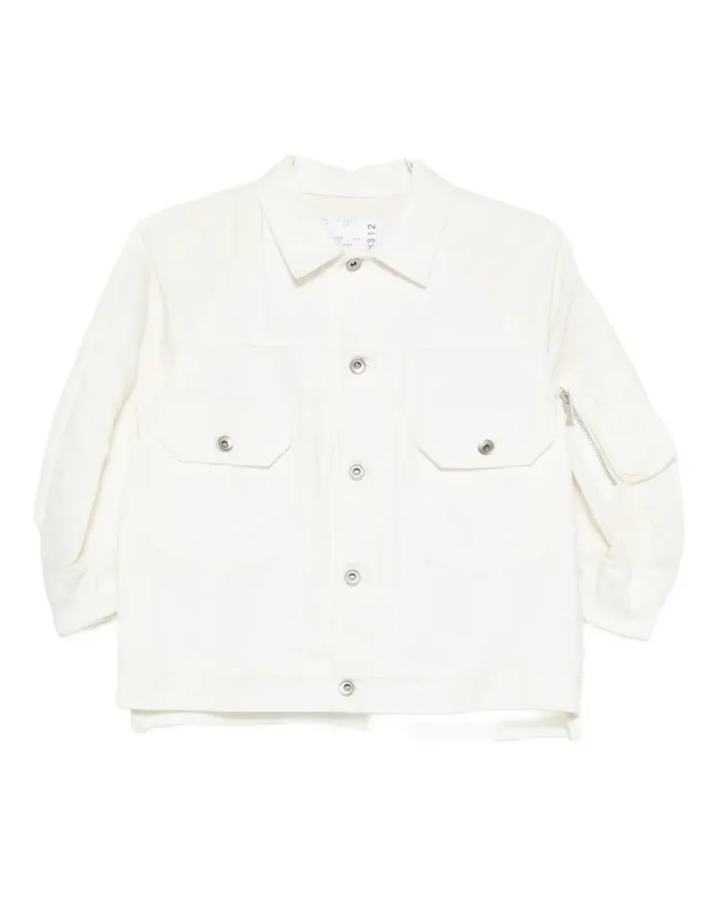 Sacai flap pocket jacket - Weiß Weiß