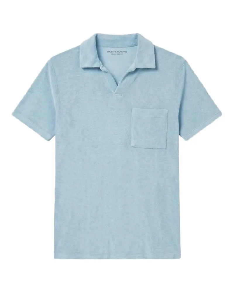 Majestic chest-pocket polo shirt - Blau Blau