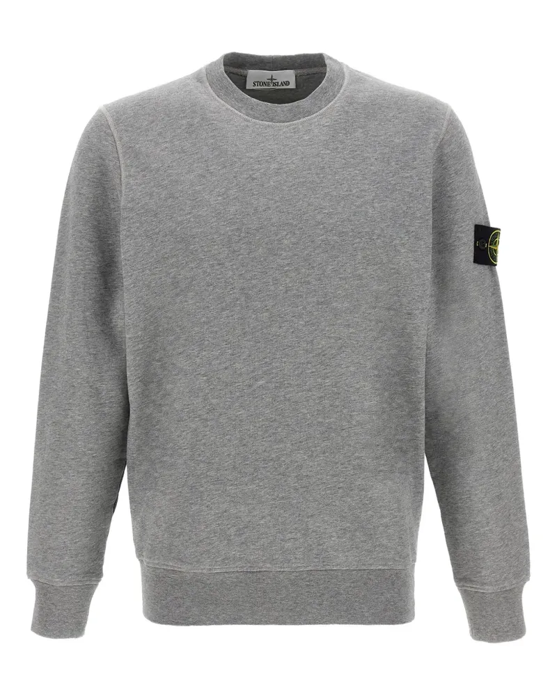 Stone Island logo-badge crew-neck sweatshirt - Grau Grau