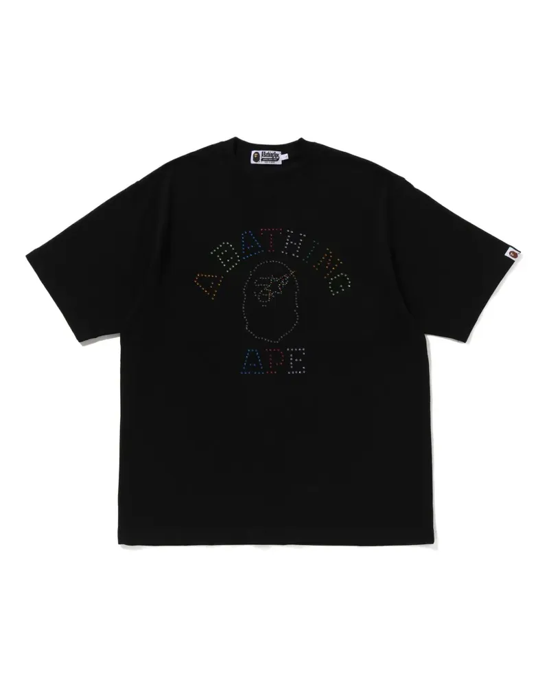 BAPE rhinestone-embellished logo T-shirt - Schwarz Schwarz