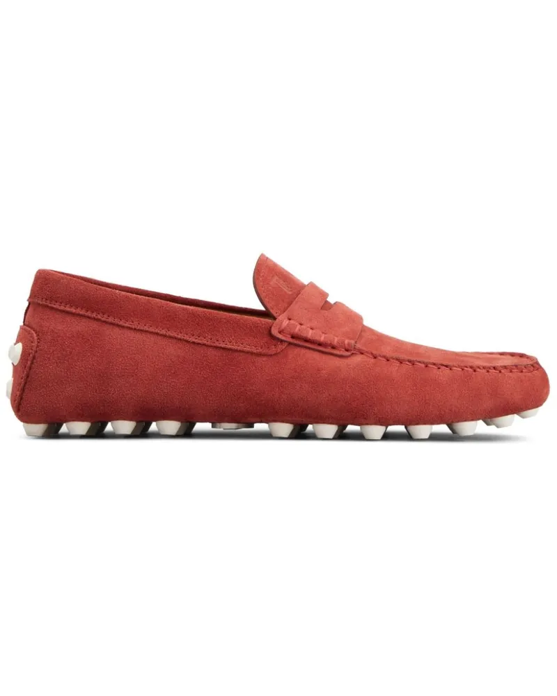 TOD'S Loafer aus Wildleder mit Logo-Prägung Rot