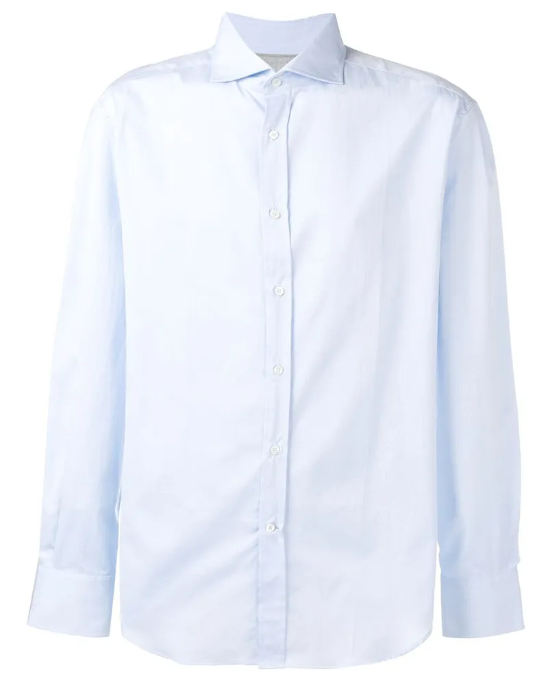 Brunello Cucinelli Hemd mit Haifischkragen - Blau Blau