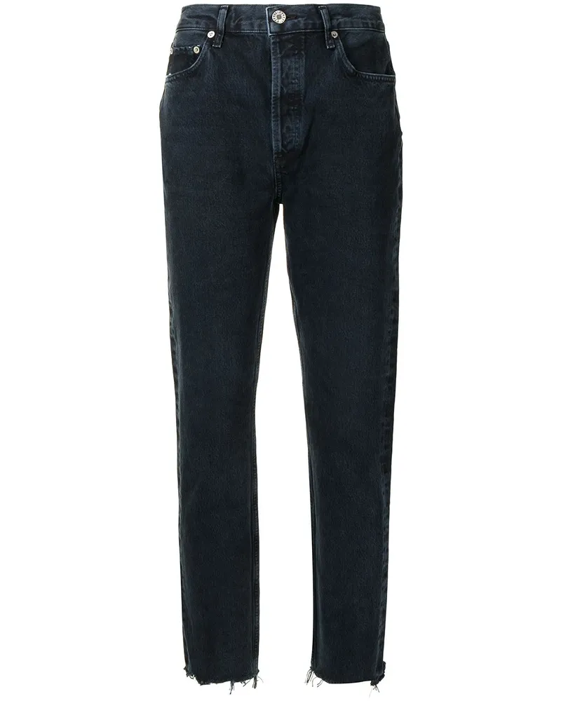 AGOLDE Halbhohe Tapered-Jeans - Blau Blau