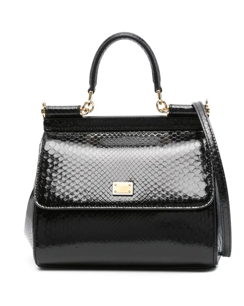 Dolce & Gabbana Mittelgroße Sicily Handtasche - Schwarz Schwarz