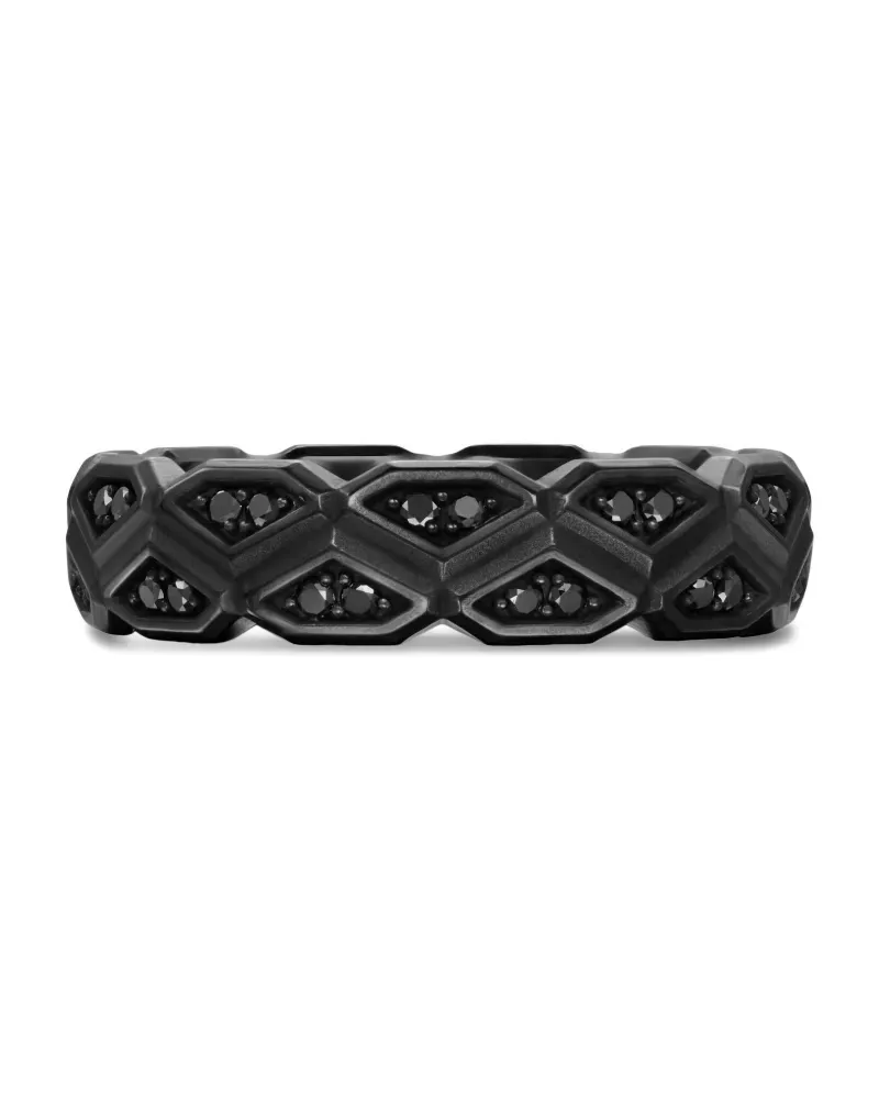 David Yurman Hex Ring mit schwarzen Diamanten Schwarz
