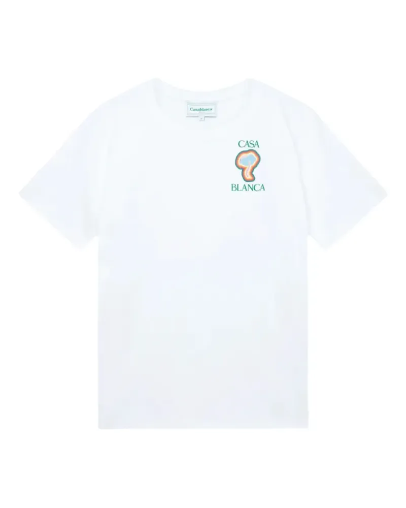 Casablanca Paris T-Shirt mit Pilz-Print - Weiß Weiß