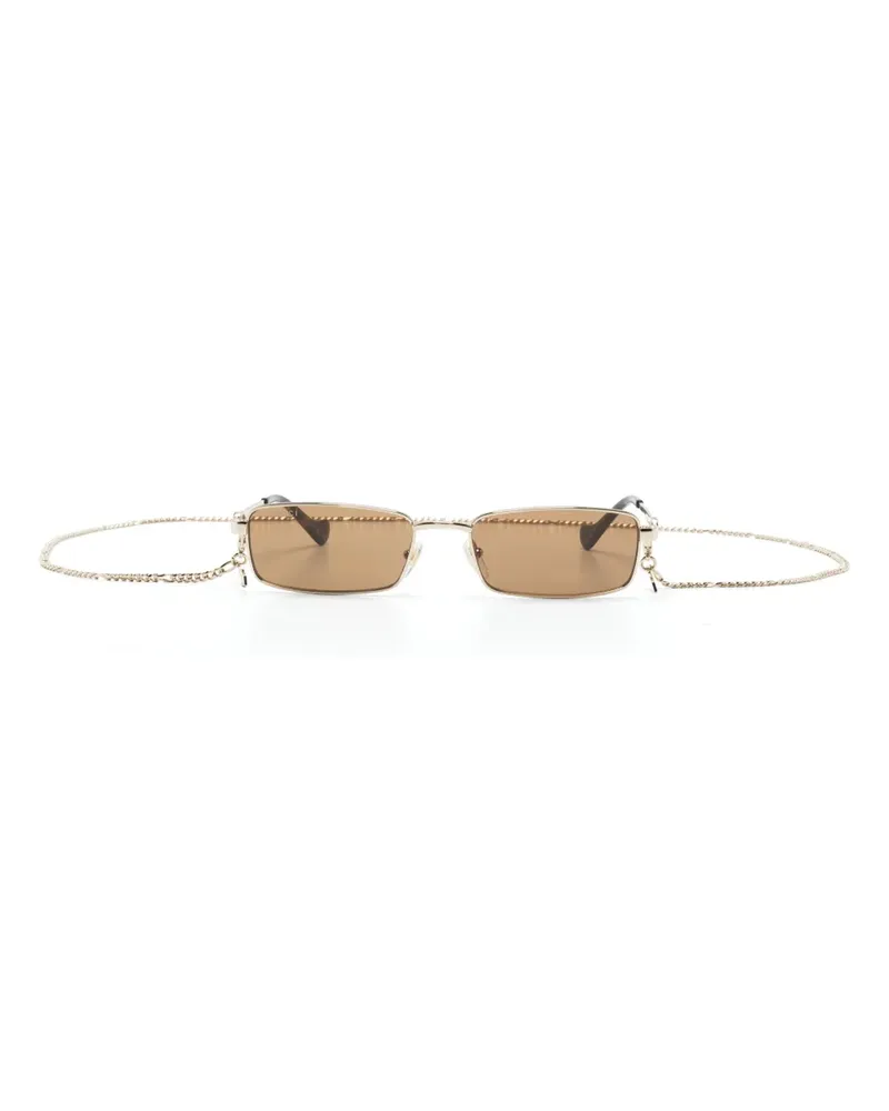 Gucci Sonnenbrille mit eckigem Gestell - Gold Gold