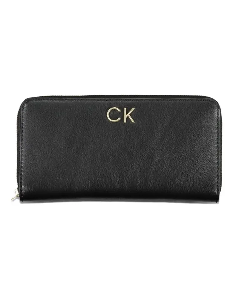 Calvin Klein logo-plaque zip-around wallet - Schwarz Schwarz