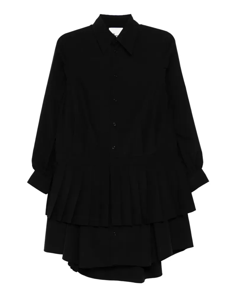 Noir Kei Ninomiya pleated shirt dress - Schwarz Schwarz