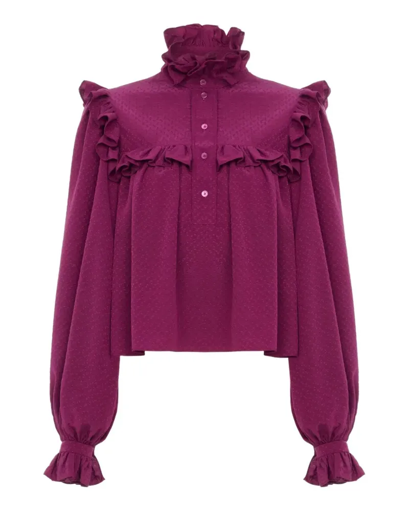 Chloé Gerüschtes Oberteil aus Seiden-Jacquard - Violett Violett