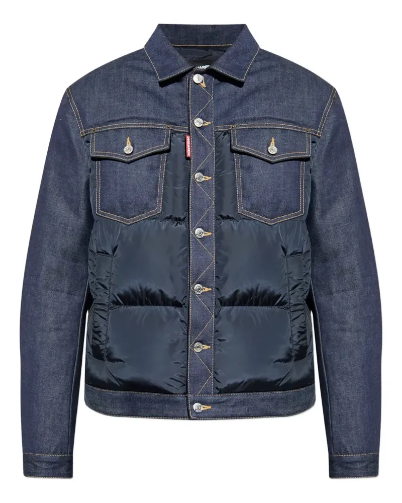 Dsquared2 Gesteppte Jeansjacke - Blau Blau