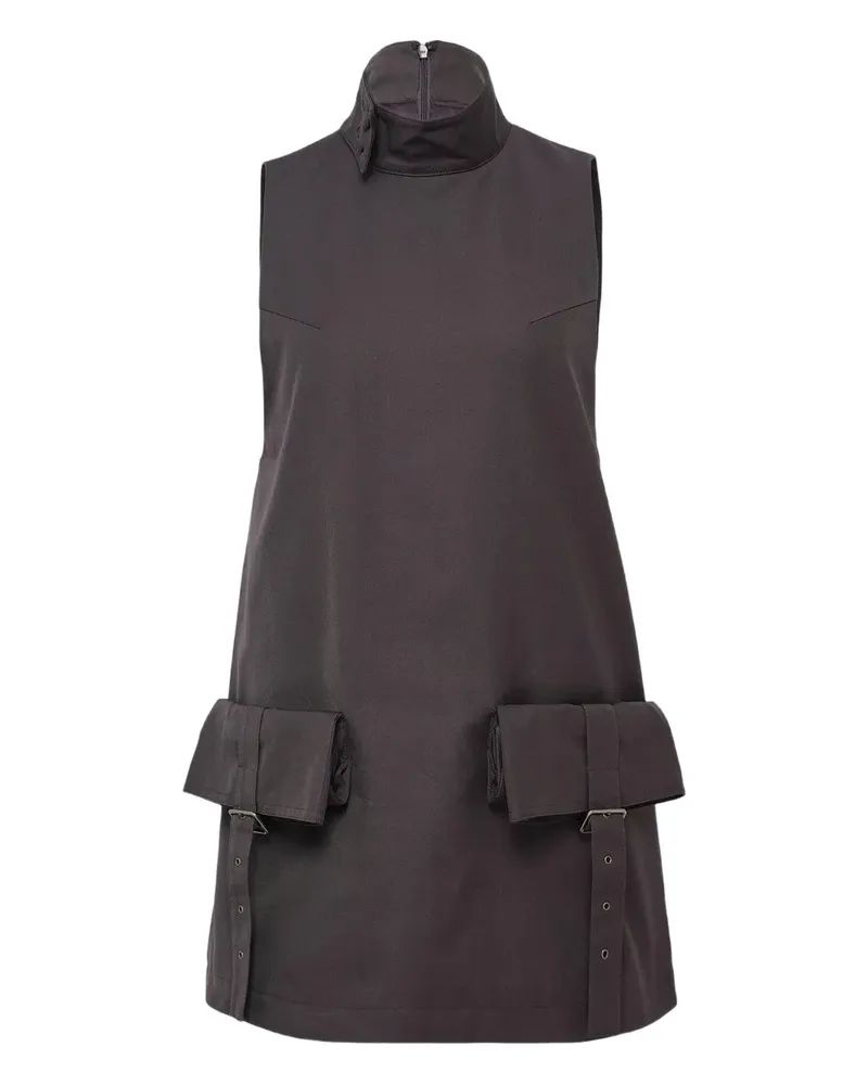 OPEN YY pocket-detail mini dress - Grau Grau