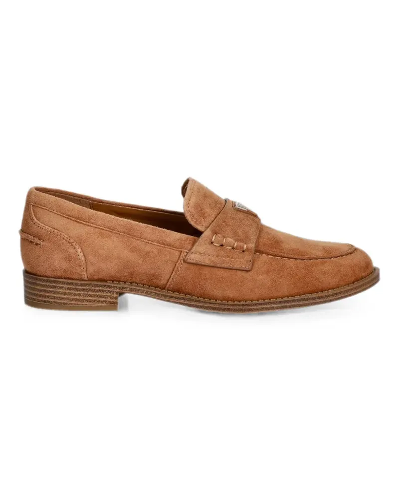 Guess Loafer aus Wildleder mit Logo-Schild - Braun Braun