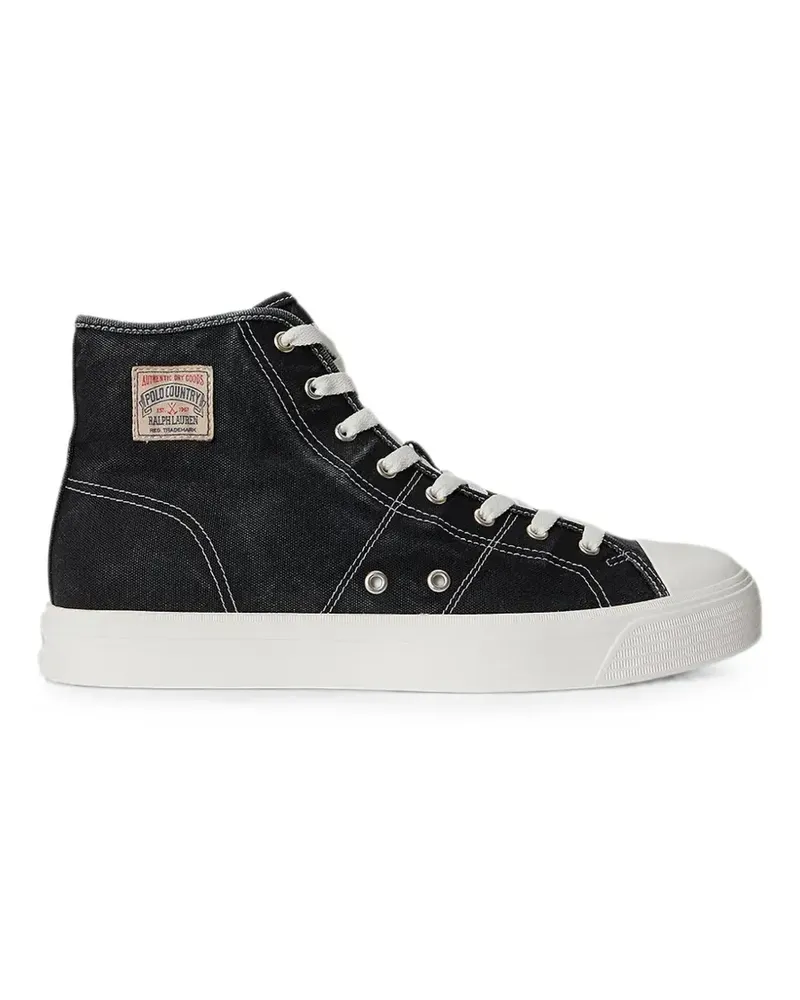 Ralph Lauren logo-patch high-top sneakers - Schwarz Schwarz